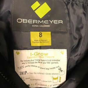 Boys Obermeyer ski snow pants bibs size 8